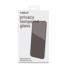 PRIVACY FULL GLASS - Vetro 9H con effetto Privacy e bordo colorato nero compatibile con Apple iPhone 16 Plus [IPHONE 16 CASES]