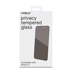 PRIVACY FULL GLASS - Vetro 9H con effetto Privacy e bordo colorato nero compatibile con Apple iPhone 17 [IPHONE 17 CASES]