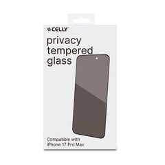 PRIVACY FULL GLASS - Vetro 9H con effetto Privacy e bordo colorato nero compatibile con Apple iPhone 17 Pro Max/ iPhone 16 Pro Max [IPHONE 17 CASES]