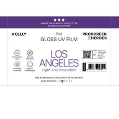 PROFILMPRO GLOSSY UV - Pellicola trasparente lucida UV da 10 pezzi con auto riparazione compatibile con il plotter ProScreenPro  - LOS ANGELES (PROSCREEN ZHEROES)