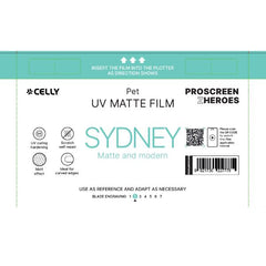 PROFILMPRO MATTE UV - Pellicola trasparente UV da 5 pezzi con finitura opaca compatibile con il plotter ProScreenPro - SIDNEY (PROSCREEN ZHEROES)
