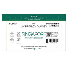 PROFILMPRO GLOSSY UV - Pellicola UV da 5 pezzi con finitura lucida e funzione Privacy compatibile con il plotter ProScreenPro - SINGAPORE (PROSCREEN ZHEROES)