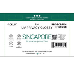 PROFILMPRO GLOSSY UV - Pellicola UV da 5 pezzi con finitura lucida e funzione Privacy compatibile con il plotter ProScreenPro - SINGAPORE (PROSCREEN ZHEROES)