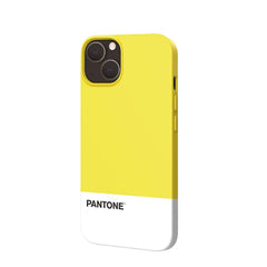 PANTONE - Cover in TPU bicolore giallo e bianco bordi anti-scivolo protezione tasti laterali compatibile con Apple iPhone 13