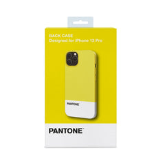PANTONE - Cover in TPU bicolore giallo e bianco bordi anti-scivolo protezione tasti laterali compatibile con Apple iPhone 13 Pro