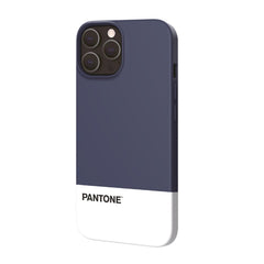 PANTONE - Cover in TPU bicolore blu navy e bianco bordi anti-scivolo protezione tasti laterali compatibile con Apple iPhone 13 Pro Max