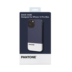 PANTONE - Cover in TPU bicolore blu navy e bianco bordi anti-scivolo protezione tasti laterali compatibile con Apple iPhone 13 Pro Max