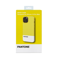 PANTONE - Cover in TPU bicolore giallo e bianco bordi anti-scivolo protezione tasti laterali compatibile con Apple iPhone 13 Pro Max