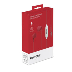 PANTONE - Auricolare Stereo in-ear a filo con jack 3.5 mm, tasto alla risposta e cavo tondo