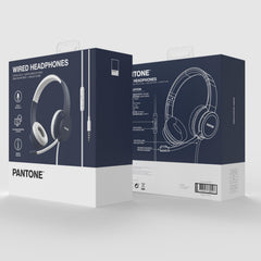 PANTONE - Cuffia a filo per utilizzo PC con presa jack 3.5mm, lunghezza cavo 1.2 mt, controllo remoto integrato  [IT COLLECTION]