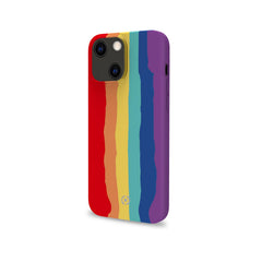 RAINBOW - Cover in silicone morbido con bordi anti scivolo compatibile con Apple iPhone 13