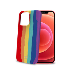 RAINBOW - Cover in silicone morbido con bordi anti scivolo compatibile con Apple iPhone 13 Pro
