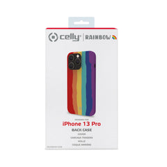 RAINBOW - Cover in silicone morbido con bordi anti scivolo compatibile con Apple iPhone 13 Pro
