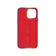 RAINBOW - Cover in silicone morbido con bordi anti scivolo compatibile con Apple iPhone 13 Pro