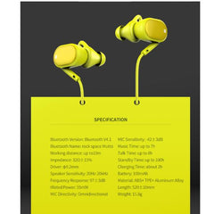 Rock - Cuffiette Bluetooth con Microfono Sportive- Giallo