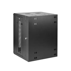 Armadio Rack 19" 15U a Muro - Server Rack 19 pollici a 4 montanti con cerniere - Rack Dati Ventilato con Ripiano 1U e Pannelli Laterali Rimovibili per apparecchiature dati/AV/elett
