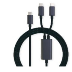 NILOX TECH - Docking station con porta USB-C, 3in1, cavo con splitter a forma di Y, 3 porte USB-C, lunghezza cavo 1.85 mt