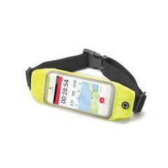 RUNBVIEW - Cintura sportiva regolabile, compatibile con smartphone fino a 4.7" dimensione display, finestra trasparente per utilizzo touch, foro gommato per passaggio auricolari