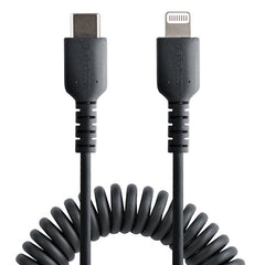 Cavo USB-C a Lightning da 50 cm Certificato MFi, Cavetto iPhone Spiralato di Ricarica/Alimentazione, Resistente Cavo Tipo C a Lightning in Fibra Aramidica con Rivestimento TPE , Ca
