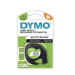 Nastro DYMO LT in carta  12mmx4mt - Bianco