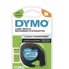 Nastro DYMO LT in plastica  12mmx4mt - Trasparente
