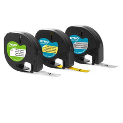 NASTRO PER ETICHETTE D1 PLASTIC 12MM X 4M-BIANCO-GIALLO-ARGENTO