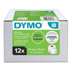 FORMATO CONVENIENZA 12 ROTOLI - LABELWRITER ETICHETTE 54x101MM - BIANCO - 220 etichette a rotolo