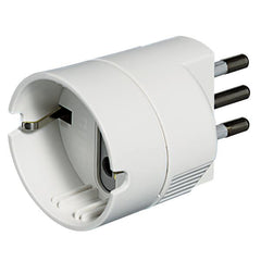 Adattatore con spina 2P+T 10A e presa tedesca - bianco