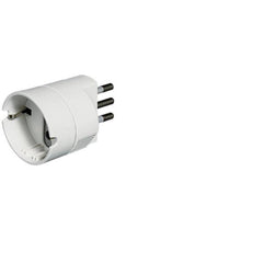 Adattatore Presa F. Tedesca e 10A, Presa Maschio 10A -Bianco-