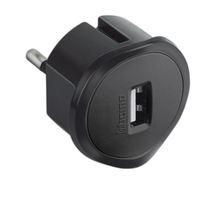Adattatore Presa USB da 1,5A con Presa Maschio Tedesca -Grigio-