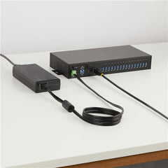 Hub USB Industriale 5Gbps a 16 porte con adattatore di alimentazione