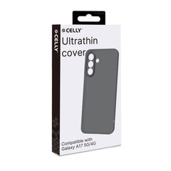 SANDCASE - Cover morbida in TPU con tasti e bordo fotocamera colore a contrasto, effetto sabbiato colore trasparente nero compatibile con Samsung Galaxy A17 5G/ A17 5G EE/ A17 4G
