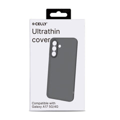 SANDCASE - Cover morbida in TPU con tasti e bordo fotocamera colore a contrasto, effetto sabbiato colore trasparente nero compatibile con Samsung Galaxy A17 5G/ A17 5G EE/ A17 4G