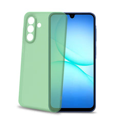 SANDCASE - Cover morbida in TPU con tasti e bordo fotocamera a contrasto, effetto sabbiato colore trasparente verde compatibile con Samsung Galaxy A17 5G/ A17 5G EE/ A17 4G