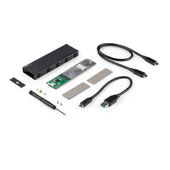 Enclosure USB-C a M.2 NVMe o M.2 SATA SSD 10Gbps - Case esterno portatile M.2 PCIe/SATA NGFF SSD in alluminio - Box esterno per SDD - Cavi host USB Type-C e USB-A - Supporta 2230/2