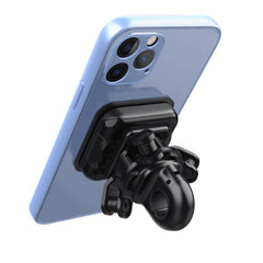 SNAPMAGMIRROR - Supporto universale per smartphone, fissaggio modulare ad incastro, aggancio allo specchietto della moto, placca universale in confezione, inclinabile fino a 360°