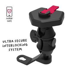 SNAPMIRROR - Supporto universale per smartphone, aggancio specchietto motocicletta, sistema modulare ad incastro, inclinazione fino a 360°, placca universale in confezione