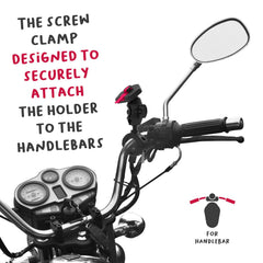 SNAPMOTORBIKE – Supporto universale per smartphone, utilizzo motocicletta, fissaggio modulare ad incastro, utilizzo manubrio, testina regolabile 360°, placca universale inclusa