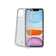 SPARKLE - Cover trasparente in TPU anti-shock e texture glitterata compatibile con Apple iPhone 11