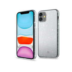 SPARKLE - Cover trasparente in TPU anti-shock e texture glitterata compatibile con Apple iPhone 11
