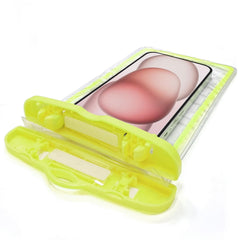 SPLASHBAG24 - Custodia impermeabile per smartphone fino a 7" dimensione display, design trasparente, chiusura ermetica, laccio a collo incluso