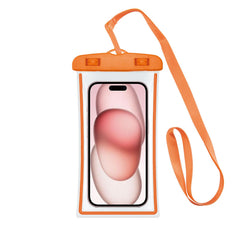 SPLASHBAG24 - Custodia impermeabile per smartphone fino a 7" dimensione display, design trasparente, chiusura ermetica, laccio a collo incluso