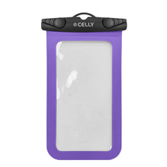 SPLASHBAG26 - Custodia impermeabile per smartphone fino a 7" dimensione display, design trasparente, chiusura ermetica, laccio a collo incluso