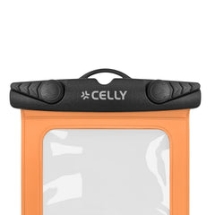 SPLASHBAG26 - Custodia impermeabile per smartphone fino a 7" dimensione display, design trasparente, chiusura ermetica, laccio a collo incluso