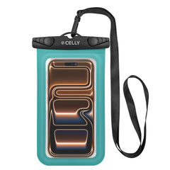 SPLASHBAG26 - Custodia impermeabile per smartphone fino a 7" dimensione display, design trasparente, chiusura ermetica, laccio a collo incluso