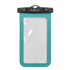 SPLASHBAG26 - Custodia impermeabile per smartphone fino a 7" dimensione display, design trasparente, chiusura ermetica, laccio a collo incluso