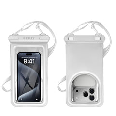 SPLASHBAGFL - Custodia impermeabile galleggiante per smartphone fino a 7.2", design trasparente, chiusura ermetica, laccio da collo integrato