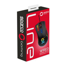 SPARCO - Mouse a filo ergonomico, adatto per il gaming, connessione USB-A, luci RGB, Plug&Play LINE [SPARCO COLLECTION]
