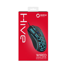 SPARCO - Mouse cablato a filo ergonomico, connessione USB-A, adatta per il gaming, luci Rainbow HIVE [SPARCO COLLECTION]