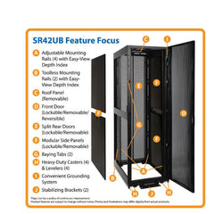SmartRack Premium 42U Server Rack Enclosure, Secure, Standard-Depth - SR42UB